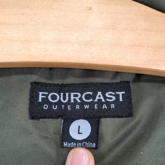 Fourcast Outerwear Men's Puffer Vest Green Large Sleeveless Polyester Coated - Picture 11 of 15